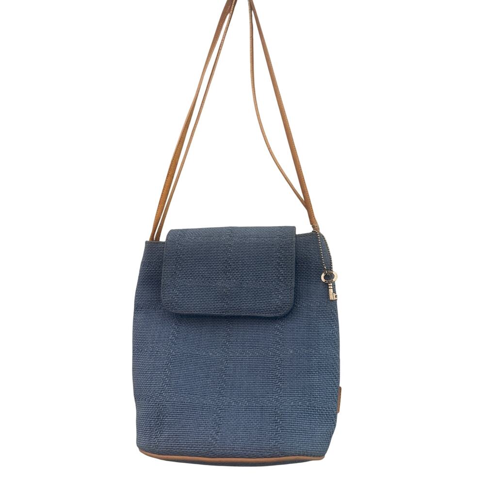 Fossil Blue Handled Purse Front Snap Closure (a few blemishes)